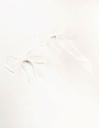 Large White Organza Fabric Bows 2-Pack - link has visual effect only