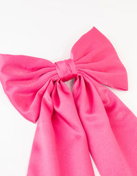 Hot Pink Satin Fabric Statement Bow Clip - link has visual effect only