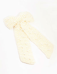 Large Classic Fabric Pearl Bow Clip - link has visual effect only