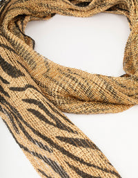 Gold Skinny Lurex Fabric Zebra Scarf - link has visual effect only