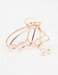 Rose Gold Butterfly & Pearl Claw Clip - link has visual effect only