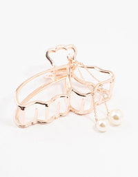 Rose Gold Butterfly & Pearl Claw Clip - link has visual effect only