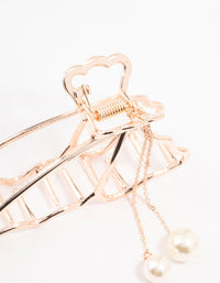 Rose Gold Butterfly & Pearl Claw Clip - link has visual effect only