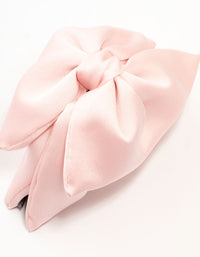 Large Pink Fabric Front Bow Claw Clip - link has visual effect only