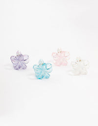 Mini Plastic Irregular Frangipani Claw Clips 4-Pack - link has visual effect only