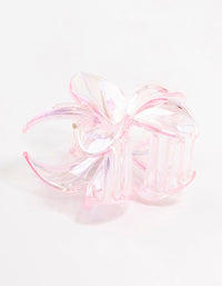 Pink Plastic Frangipani Claw Clip - link has visual effect only