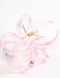 Pink Plastic Frangipani Claw Clip - link has visual effect only