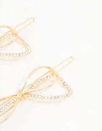 Gold Bow & Diamante Detailing Clips 2-Pack - link has visual effect only