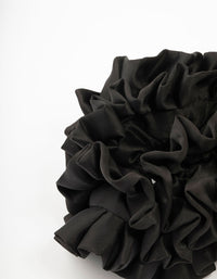 Large Black Ruffle Fabric Scrunchie - link has visual effect only