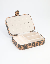 Leopard Print PU Leather Rectangle Jewellery Case - link has visual effect only