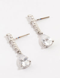 Silver Cubic Zirconia Drop Earrings - link has visual effect only