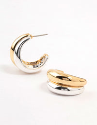 Mixed Metals Double Hoop Earrings - link has visual effect only