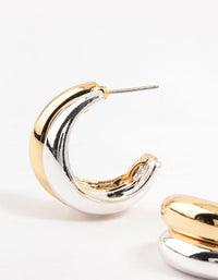 Mixed Metals Double Hoop Earrings - link has visual effect only