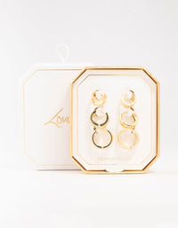 Gold Plated Thick Bold Hoop Earrings 3-Pack - link has visual effect only