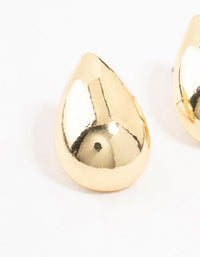 Gold Plated Puffy Teardrop Stud Earrings - link has visual effect only