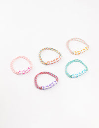 Kids Multicoloured Cord Beaded Bracelet Pack - link has visual effect only