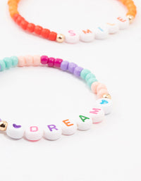 Kids Rainbow  Beaded Stretch Bracelet Pack - link has visual effect only