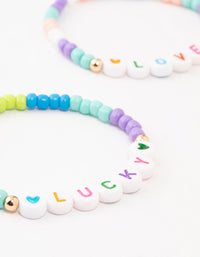 Kids Rainbow  Beaded Stretch Bracelet Pack - link has visual effect only