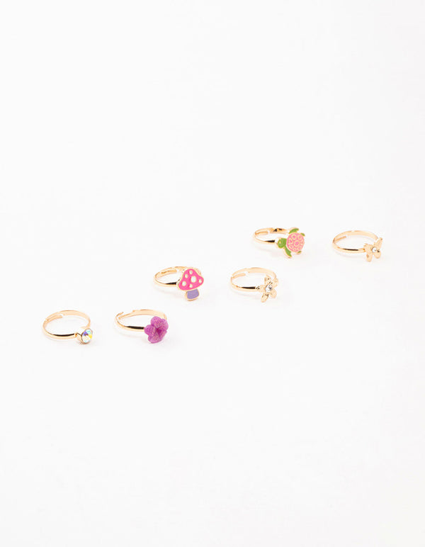 Kids Gold Garden Stacking Ring Pack