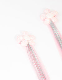 Kids Daisy Faux Pink & Silver Hair Clips 2-Pack - link has visual effect only