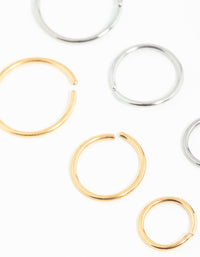 Mixed Metals Graduating Nose Rings 6-Pack - link has visual effect only