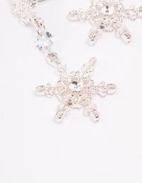 Silver Diamante Snowflake Drop Earrings - link has visual effect only