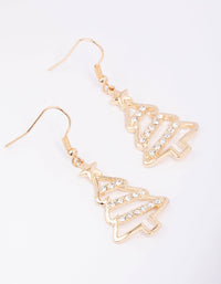 Gold Diamante Tree Drop Earrings - link has visual effect only