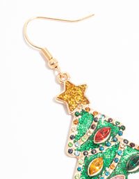 Green Enamel Tree Drop Earrings - link has visual effect only