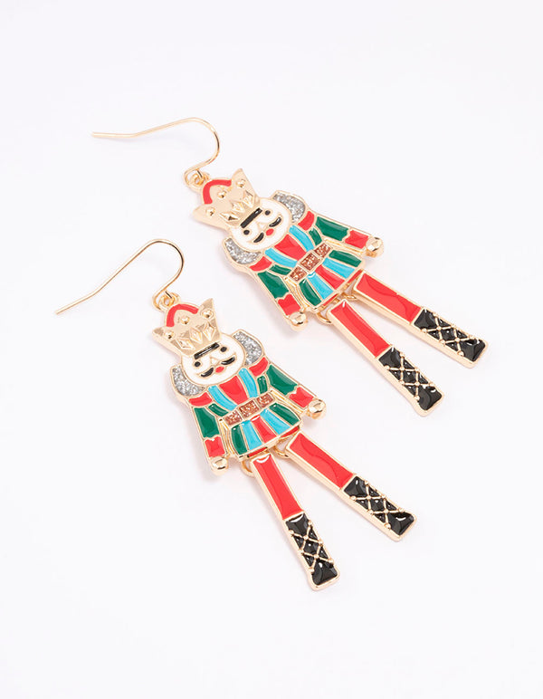 Red Nutcracker Drop Earrings