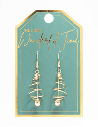 Gold Wire Spiral Tree Drop Earrings - link has visual effect only