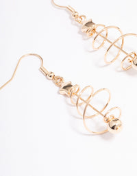 Gold Wire Spiral Tree Drop Earrings - link has visual effect only