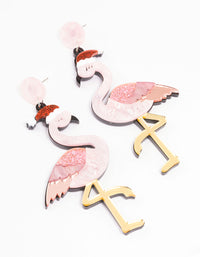 Flamingo Acrylic Drop Earrings - link has visual effect only