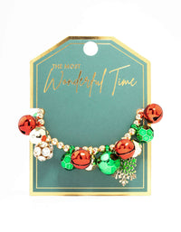 Chunky Bell & Beads Festive Charm Bracelet - link has visual effect only