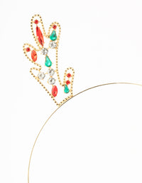 Multicoloured Diamante Reindeer Headband - link has visual effect only