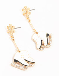 Snowflakes & Ice Skates Diamante Drop Earrings - link has visual effect only