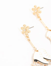 Snowflakes & Ice Skates Diamante Drop Earrings - link has visual effect only