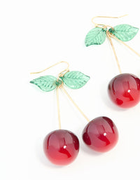 Red Acrylic Cherry Drop Earrings - link has visual effect only