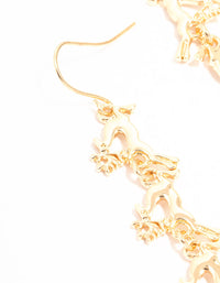 Gold Reindeer & Sleigh Drop Earrings - link has visual effect only