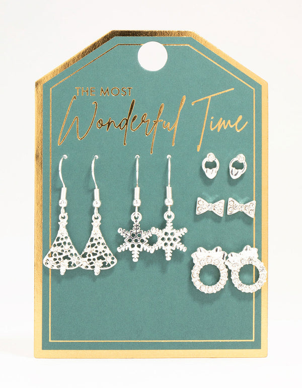 Wreath & Tree Earrings 5-Pack