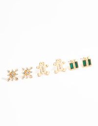 Snowflake & Present Earrings Ornament 3-Pack - link has visual effect only