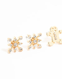 Snowflake & Present Earrings Ornament 3-Pack - link has visual effect only