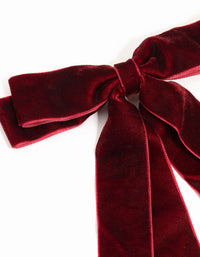 Burgundy Velvet Double Loop Bow Clip - link has visual effect only