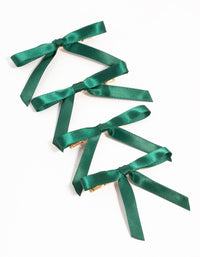 Mini Green Satin Bows 4-Pack - link has visual effect only