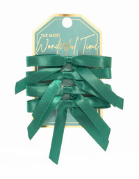 Mini Green Satin Bows 4-Pack - link has visual effect only