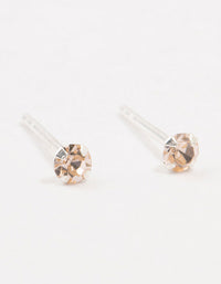 Peach Czech Bohemia Crystal Sterling Silver Stud Earrings - link has visual effect only