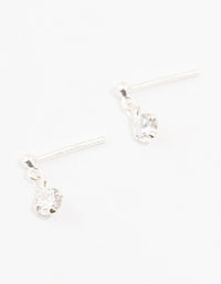 Round Cubic Zirconia Drop Sterling Silver Earrings - link has visual effect only