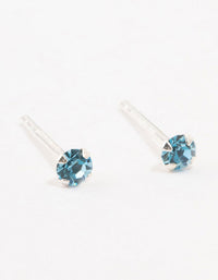 Baby Blue Czech Bohemia Crystal Sterling Silver Stud Earrings - link has visual effect only