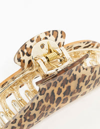 Leopard Print  Curved Hair Claw Clip - link has visual effect only