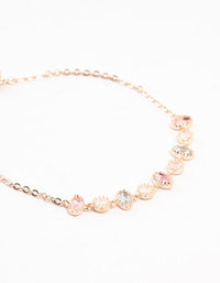 Rose Gold Plated Oval & Round Stone Bracelet - link has visual effect only