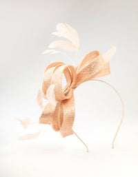 Pink Metallic Feather Fascinator - link has visual effect only